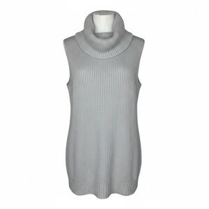 Womens Micheal  Kors Sleeveless Pewter Cowl Neck Sweater L